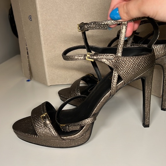 Calvin Klein Silver Gray Stiletto High Heels Strappy - Picture 2 of 9